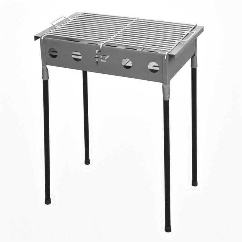 Flores Cortés dismountable iron barbecue for wood and charcoal