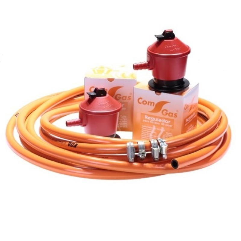 Gas-Set mit 2 Druckreglern à 50 mbar für Paella-Brenner
