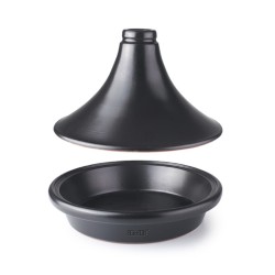Tajine de color negro de arcilla natural esmaltada de Ibili