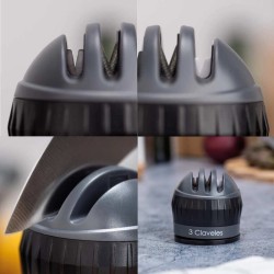 Afilador de 3 pasos con fijación de ventosa de 3 claveles