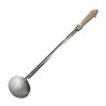 Garcima stainless steel paella paddle with wooden handle