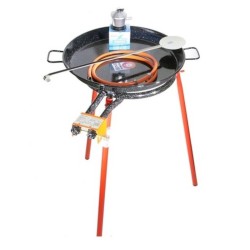 kit paellero clásico de 50 cm y paellera esmaltada de 60 cm