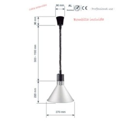 Lámpara de calentamiento extensible cónica uso profesional de Lacor