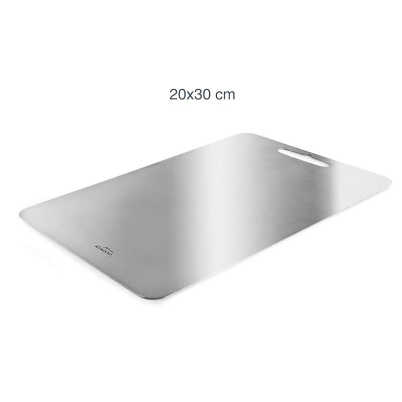 Tabla de cortar de acero inoxidable 18/10 de Lacor con descuento