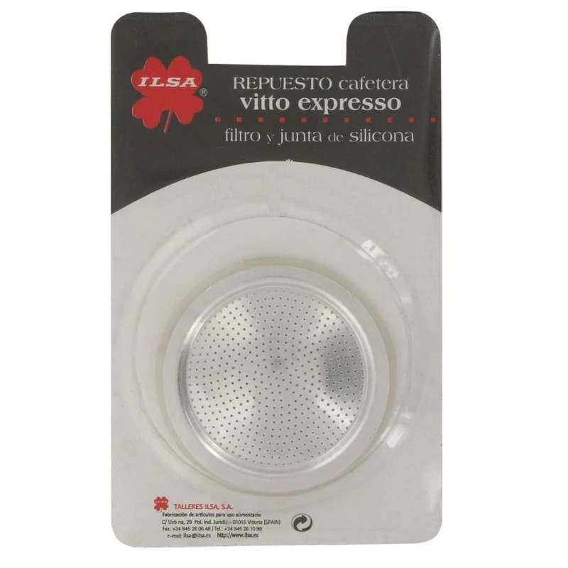 Junta y filtro de repuesto para cafeteras Vitto Mix de Ilsa