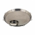 Giant stainless steel paella pan for large events