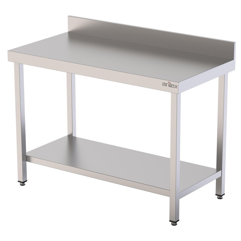 Professionele wandtafel rvs AISI 304 met legbord Arilex