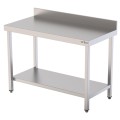 Table murale professionnelle inox AISI 304 avec étagère Arilex