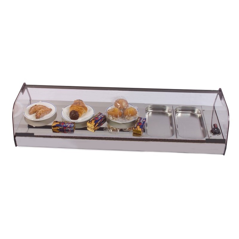 Tabuleiros inteiriços aço inox exposição vitrine quente para tapas BP Arilex