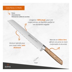 Bread knife forged hybrid serrated 20 cm Signature 32 Dumas
