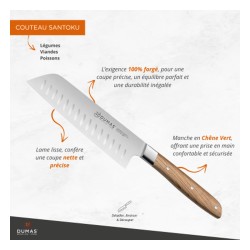 Nóż santoku kuty żłobiony 18 cm Signature marki 32 Dumas