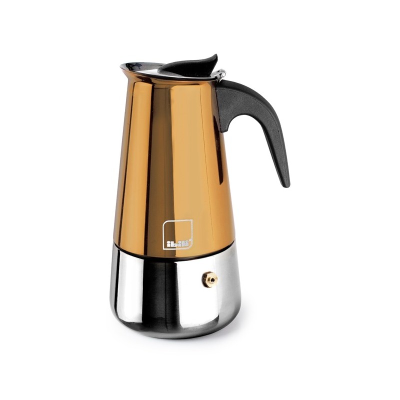 Cafetera italiana express Moca Cupra de acero inox para inducción Ibili