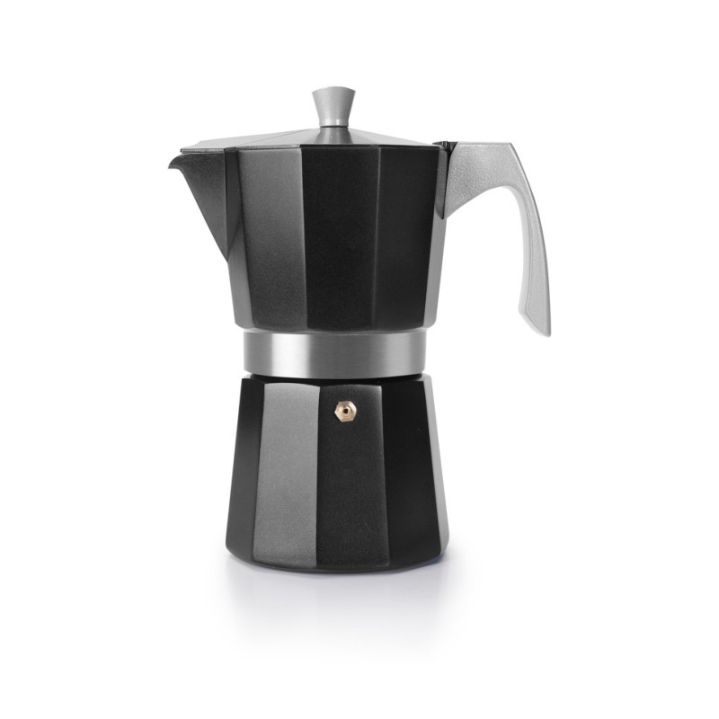 Cafetera italiana express Evva Black de aluminio para inducción Ibili