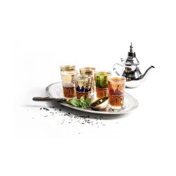 Juego de 6 vasos de té de vidrio decoración árabe Ibili