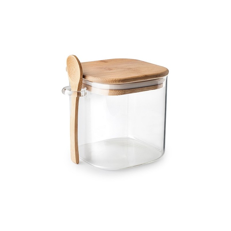 Tarro de café o azúcar de borosilicato con cucharilla Ibili