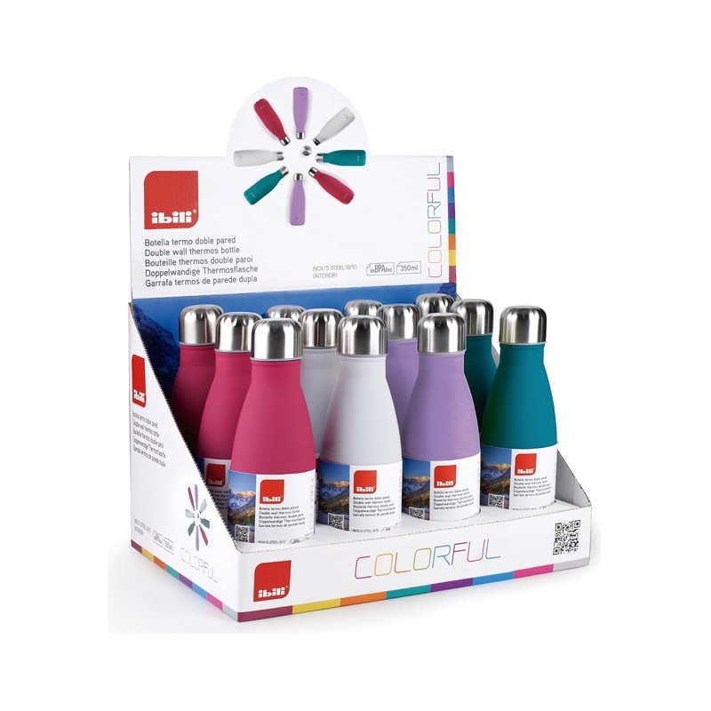Botella Termo Colorful Doble Pared Acero Inoxidable 18/10 Ibili