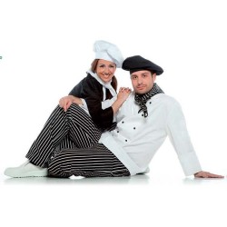 Unisex striped chef trousers