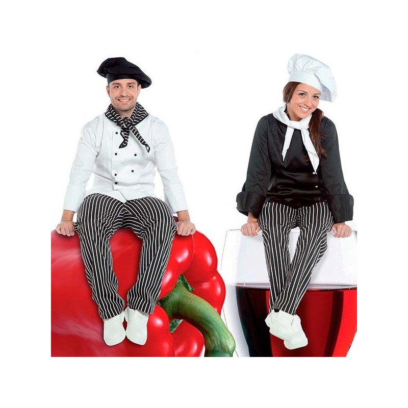 Unisex striped chef trousers