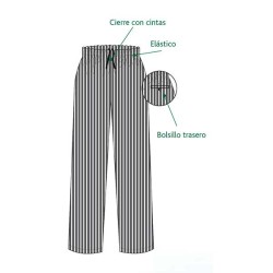 Unisex striped chef trousers