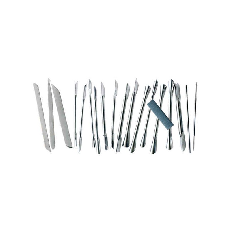 Tellier 18-piece garnishing tool kit with sharpening stone