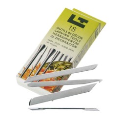 Tellier 18-piece garnishing tool kit with sharpening stone