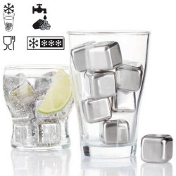 Inoxibar set of 6 stainless steel ice cubes