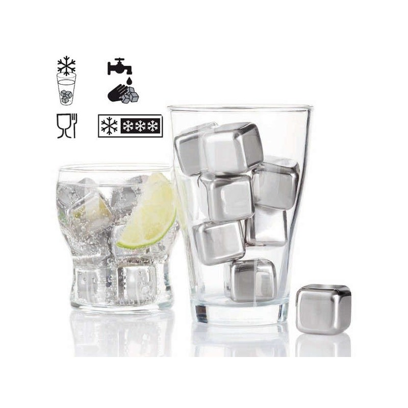 Set van 6 rvs ijsblokjes van Inoxibar