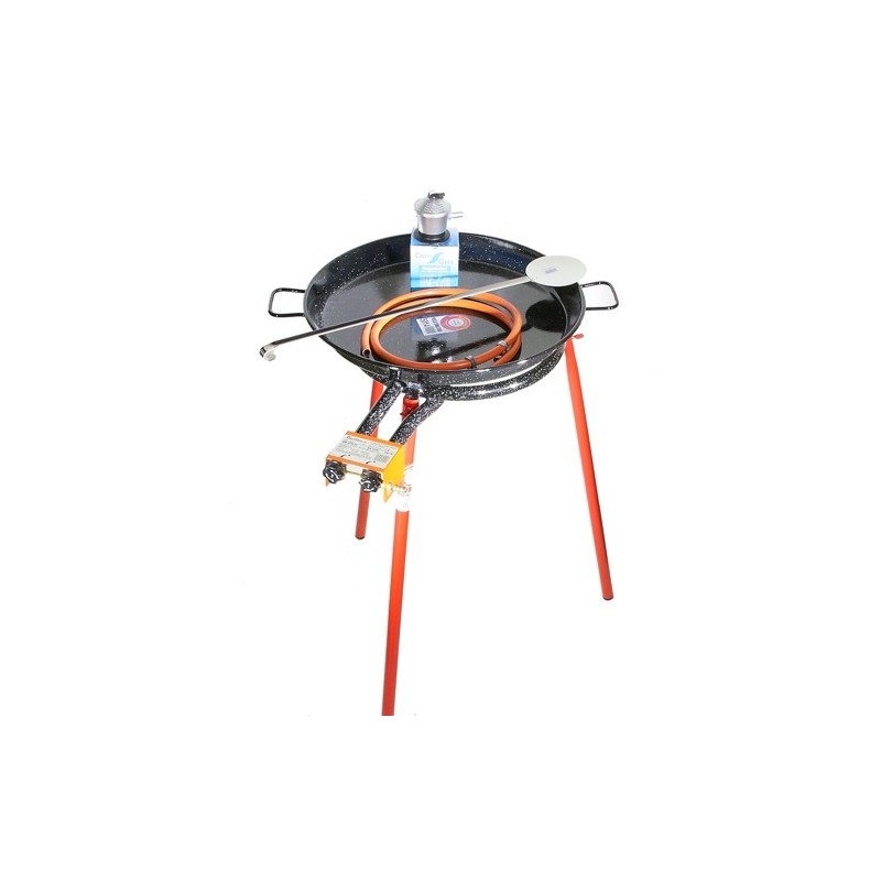 Kit queimador clássico de 40 cm e paelheira esmaltada de 50 cm