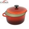 Geëmailleerde gietijzeren braadpan (cocotte) van Crealys