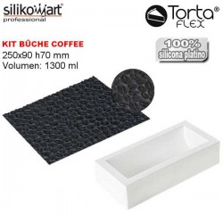Molde Bûche con tapete Coffee TortaFlex de Silikomart