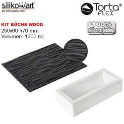 Moule à bûche avec tapis Wood TortaFlex de Silikomart