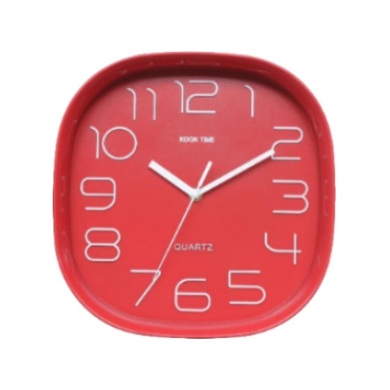 palanca Víspera de Todos los Santos Plaga Comprar reloj de pared cuadrado de la casa Kook Time. color Rojo