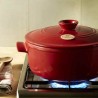 Ronde cocotte, keramische braadpan van Emile Henry