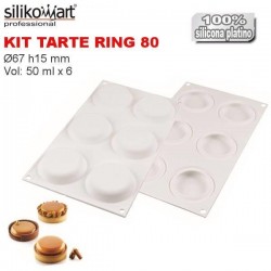 Kit Tarte Ring Ø80 (6u.) + molde de Silikomart Professional