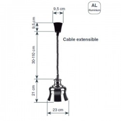 Lámpara de calentamiento infrarrojos cable extensible de Lacor