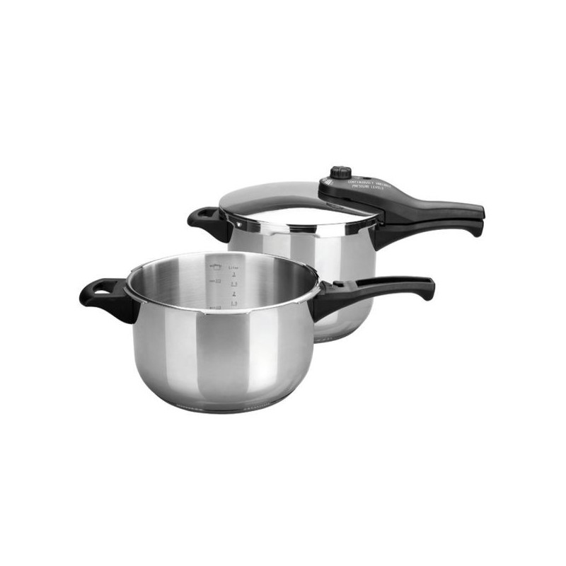 Set van 2 snelkookpannen 4 en 6 liter Tempo van Lacor