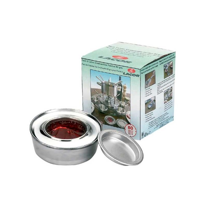 Pack of 3 fondue fuel cans, 80 g